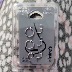 Claire's Silver Titanium Nose Jewelry Set
